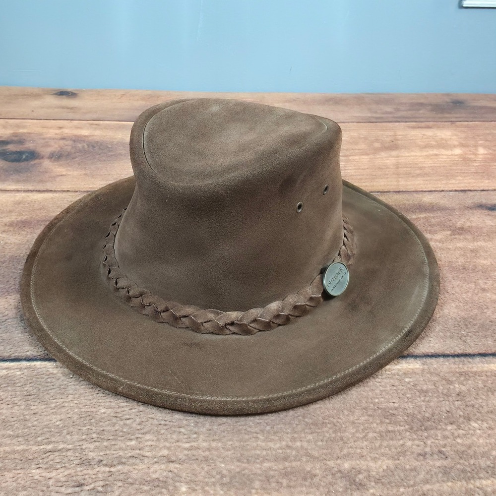Outback Survival Gear Wallaroo Hat Mens Medium Brown Excellent Waterproof Suede